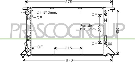 PRASCO AD024R010 Radiator motorkjøling