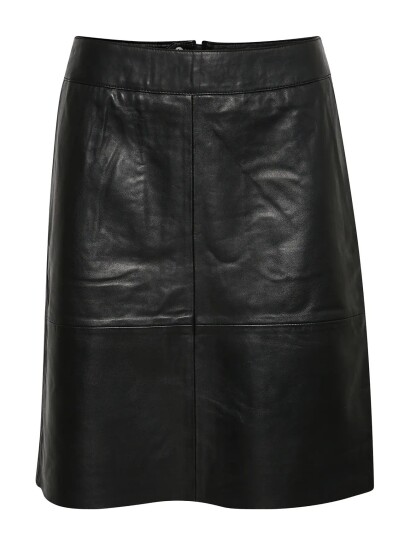 CULTURE Cuberta Leather Skirt |Svart |34
