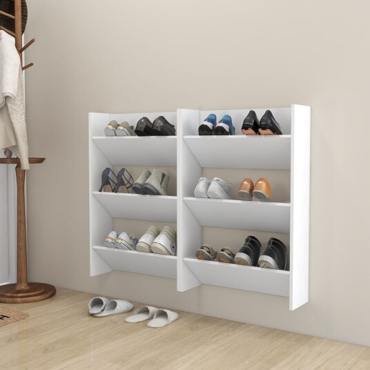 vidaXL Veggskoskap 2 stk hvit 60x18x90 cm sponplater vidaXL Veggskoskap 2 stk hvit 60x18x90 cm sponplater