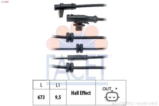 FACET 21.0087 Sensor ABS FACET 21.0087 Sensor ABS