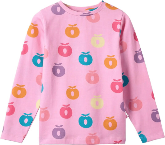 Småfolk Gala Long Sleeved Blouse With Apples Pink 86 92