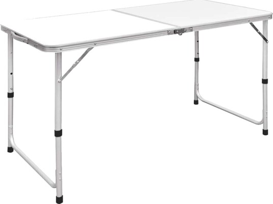 Sammenleggbart campingbord høydejusterbar aluminium 120x60cm