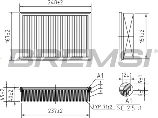 Luftfilter BREMSI FA1361