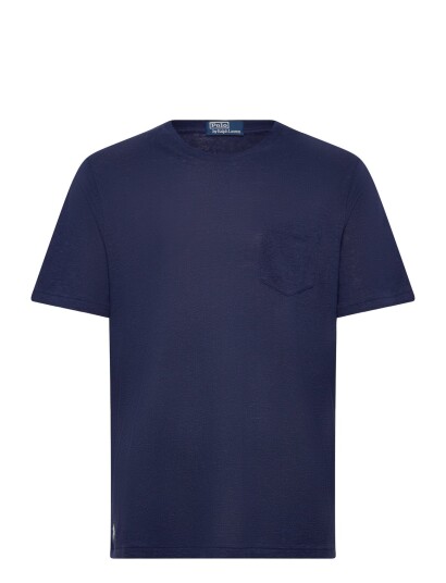 Polo Ralph Lauren Linen Pique Knt T Shirt   Navy   XXL