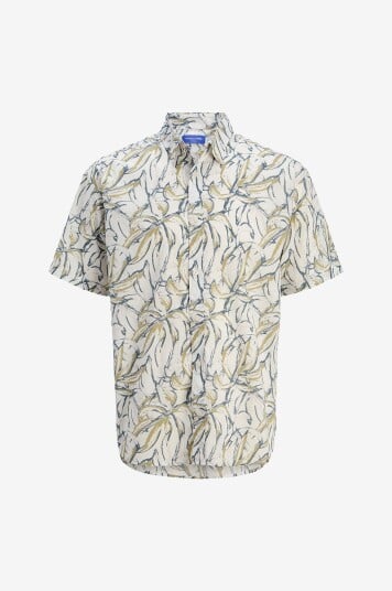 Jack & Jones Junior Skjorte jorJoshua Split Aop Shirt SS Jnr Hvit