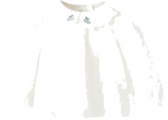 Mango Embroidered Blouse With Scalloped Details White 3 6M