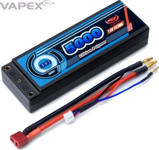 Batteri Li-Po 2S 7,4v 30C 5000mAh Hard T-kontakt Batteri Li-Po 2S 7,4v 30C 5000mAh Hard T-kontakt