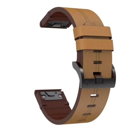 INCOVER Universal Garmin 22mm Ekte Skinn Reim - Brun