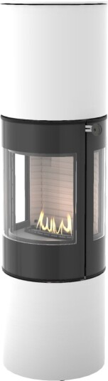 Viva L 160 hvit frittstående biopeis med sideglass og glassdør Viva L 160 hvit frittstående biopeis med sideglass og glassdør