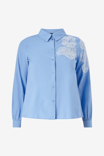 Zizzi - Skjorte caJalica L/S Shirt - Blå