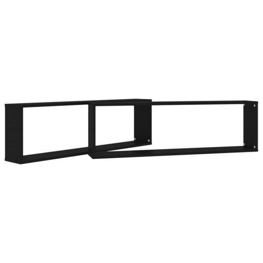 vidaXL Vegghyller kubeformet 2 stk svart 100x15x30 cm sponplate