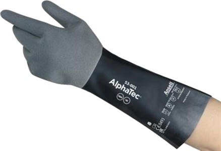 Kjemikaliehanske Alphatec 53 001 Grå/Svart 10