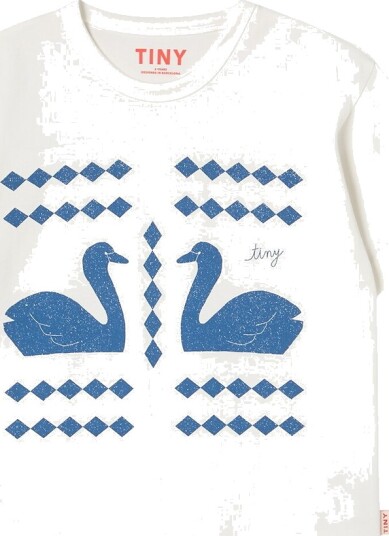 Tiny Cottons T skjorte Swan"s Diamonds Off White Tiny Cottons 10 år 140 T skjorte Blå Hvit