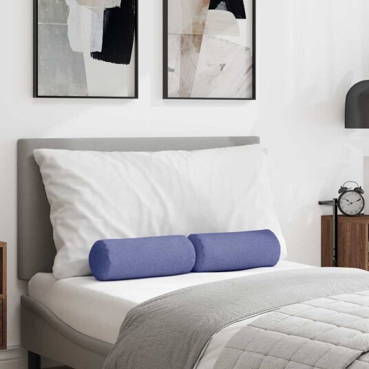 Bolster puter 2 pcs Jeans blå Ø 15 x 40 cm stoff