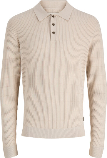 Jack & Jones Jprblawilliam Knit Structure Polo Ls Cream XL
