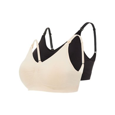 mamalicious Amme-BH MLILJA 2-pakning beige/svart