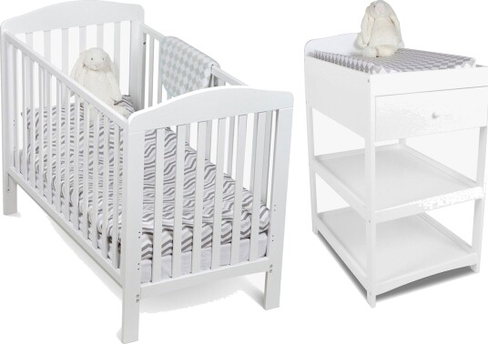 Jly Ella Dropside Sprinkelseng Hvit + Dream Lux Stellebord Hvit