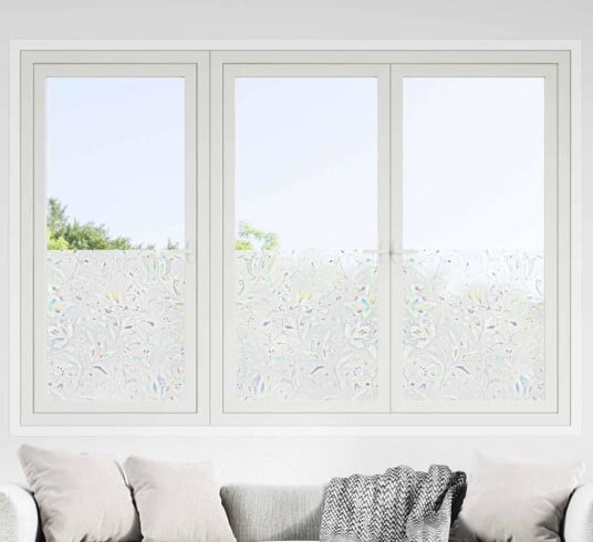  Statisk Vindusfilm Blomstermønster 90 x 500 cm PVC