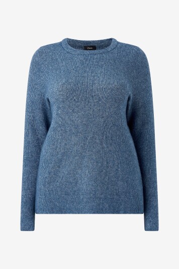Zizzi Pullover caVilma L/S O neck Pullover Blå Zizzi Pullover caVilma L/S O neck Pullover Blå