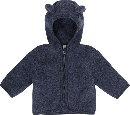 Huttelihut Cardigan   Ullfleece   Ombre Blue Melert m. Ører   Huttelihut   74   Cardigan   Marineblå