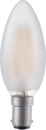 Spl BA15d 4W LED kronelys filament 320lm 2500K matt glass dimbar Dimbar : Dimbar Kulør : Ekstra varm Spl BA15d 4W LED kronelys filament 320lm 2500K matt glass dimbar Dimbar : Dimbar Kulør : Ekstra varm