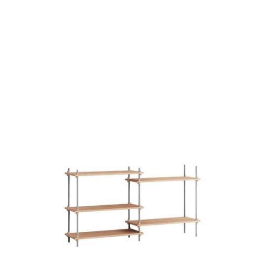 Moebe Hylle S.85.2.A Eik/rustfritt Stål
