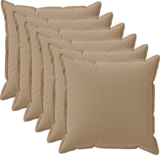 vidaXL Putetrekk 6 stk. HOUTEN Gråbrun 35 x 35 cm Polyester
