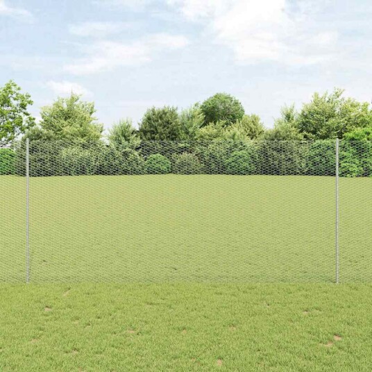 vidaXL Gjerde med innlegg. sølv 1.4 x 10 m Stål