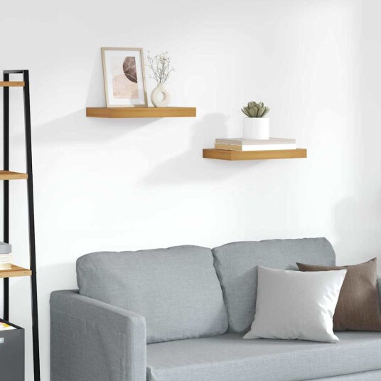 Vegghylle 2 pcs Brun 40 x 23,5 x 4 cm Konstruert tre