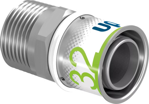 Uponor S PRESS kobling med nippel CW724 32xR1"MT Uponor S PRESS kobling med nippel CW724 32xR1"MT