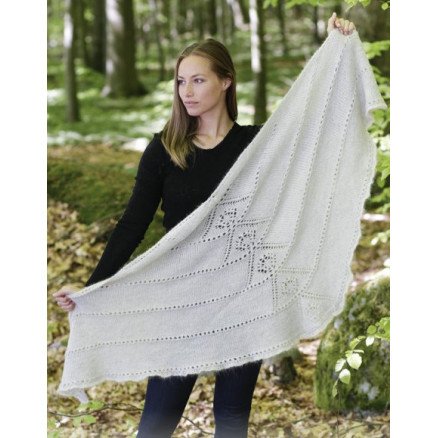 Viking Spirit by DROPS Design Sjal Strikkeoppskrift 180x70 cm