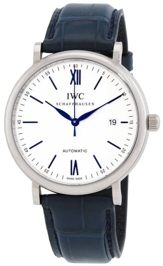IWC Herreklokke IW356527 Portofino Hvit/Lær Ø40 mm