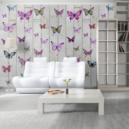 Fototapet Butterflies And Concrete 50x1000 - Artgeist sp. z o. o.