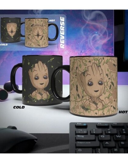 Nordic Game Supply Lisensiert Marvel Groot Heat Change Kopp 300 ml Nordic Game Supply Lisensiert Marvel Groot Heat Change Kopp 300 ml