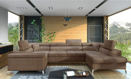 Hjørnesofa Eltap Thiago 342x208x88 cm Monolith 09 Lys Brun Høyre