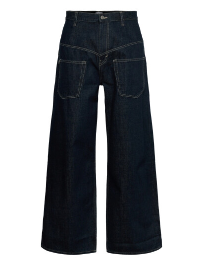 Weekday Solar Deconstructed Loose Wide Leg Jeans   Navy   29