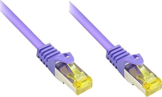 Rj45 Patchkabel Med Cat.7 Råkabel Og Låseskobeskyttelse Rns® S/Ftp Pimf Halogenfri 600Mhz Ofc Fiolett 0,15M Good Connections® 8070R 002V 8070R 002V