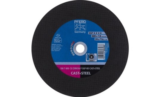Pferd 100 T 600-7,8 Zirkon P Sgp Hd Cast+Steel/60,0, Stål, Gjutjärn, Pferd, 6 Cm, 60 Cm, 3200 Rpm, 5 Styck
