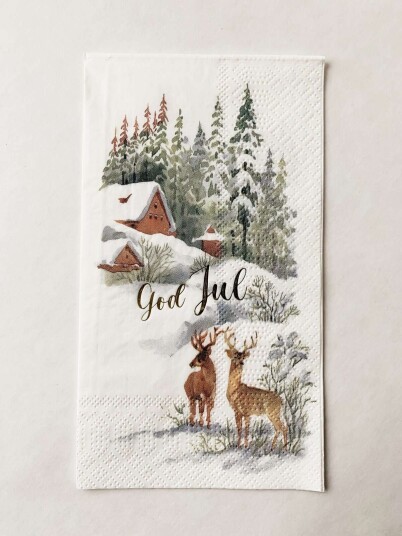 Serviett «God Jul» Hjort