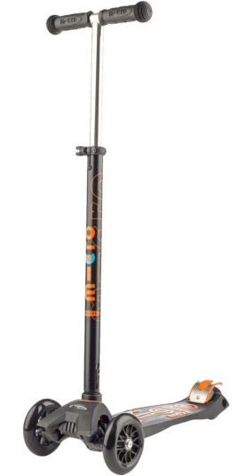 Micro Maxi Deluxe sparkesykkel for barn 5-12 år tre hjul sort