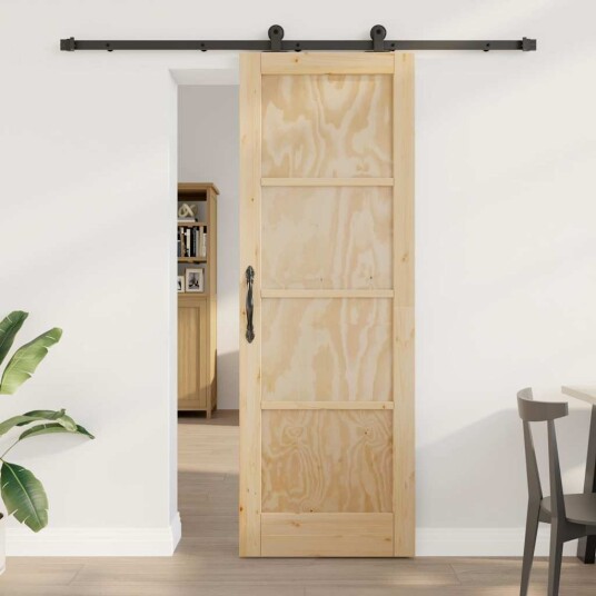 vidaXL Skyvedør med hardware-sett 73,5x211 cm Solid furutre