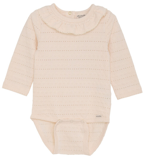Minymo Body L/æ Jacquard Rosa Champagne 50 cm Langermet Body