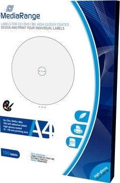 Mediarange Mrink132 Hvit Din A4 Cd/Dvd Glans Inkjet 210 Mm
