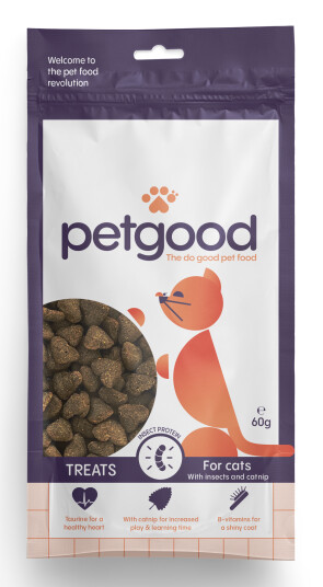 Petgood Kattegodbiter med Insekter 60g - Helse og Pels Petgood Kattegodbiter med Insekter 60g - Helse og Pels