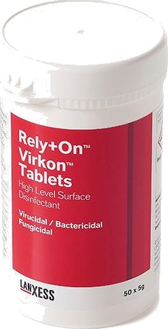 Virkon Rely+On tabletter desinfeksjonsmiddel 50x5 g