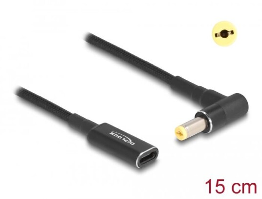 DeLOCK - power connector adaptor - USB-C (power only) to DC jack 5.5 x 1.7 mm - 15 m DeLOCK - power connector adaptor - USB-C (power only) to DC jack 5.5 x 1.7 mm - 15 m