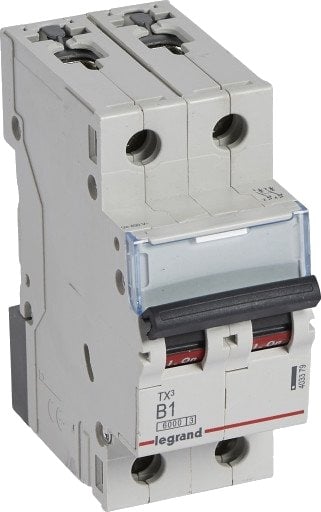 Legrand 5 stk TX³ MCB automatsikring B1 2P 2M 6/6kA