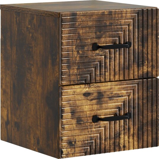  Vegghengt Nattbord Røkt Eik 34,5 x 33 x 40 cm Konstruert tre