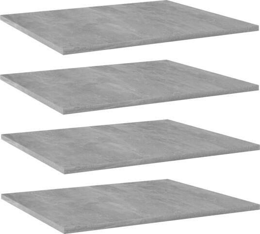 vidaXL Hylleplater 4 stk betonggrå 60x50x1,5 cm konstruert tre