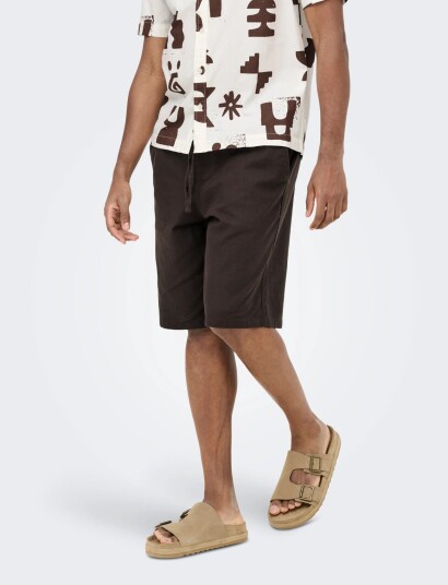 ONLY & SONS Onsdaves Wide Cot Lin 0007 Shorts Brown M ONLY & SONS Onsdaves Wide Cot Lin 0007 Shorts Brown M